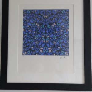DAMIEN HIRST VLINDERS BLAUW 38/89 GETEKEND  + STEMPEL