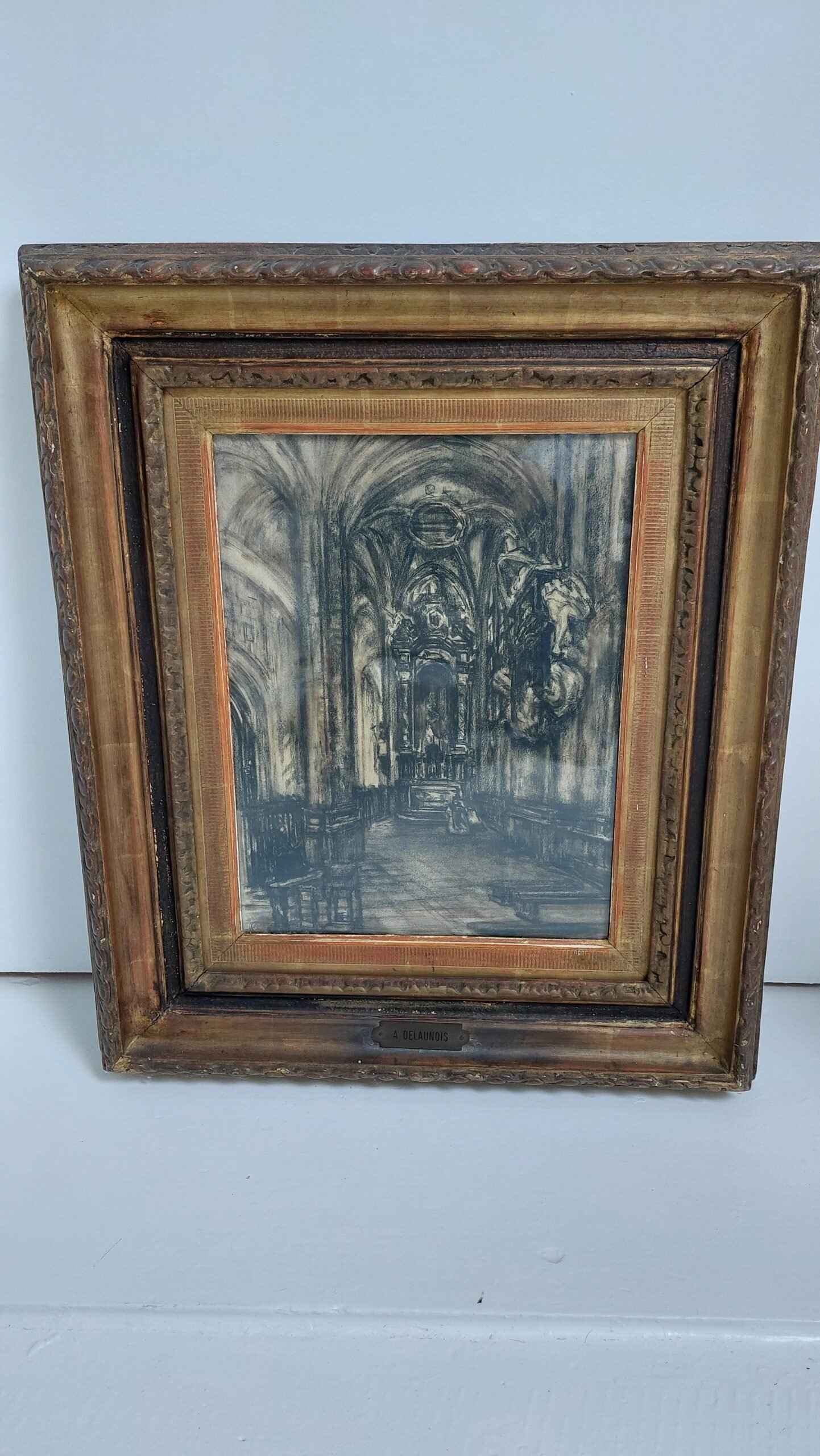 DELANOIS ALFRED (1875-1941) ETS MET KADER MET GLAS B45XH55