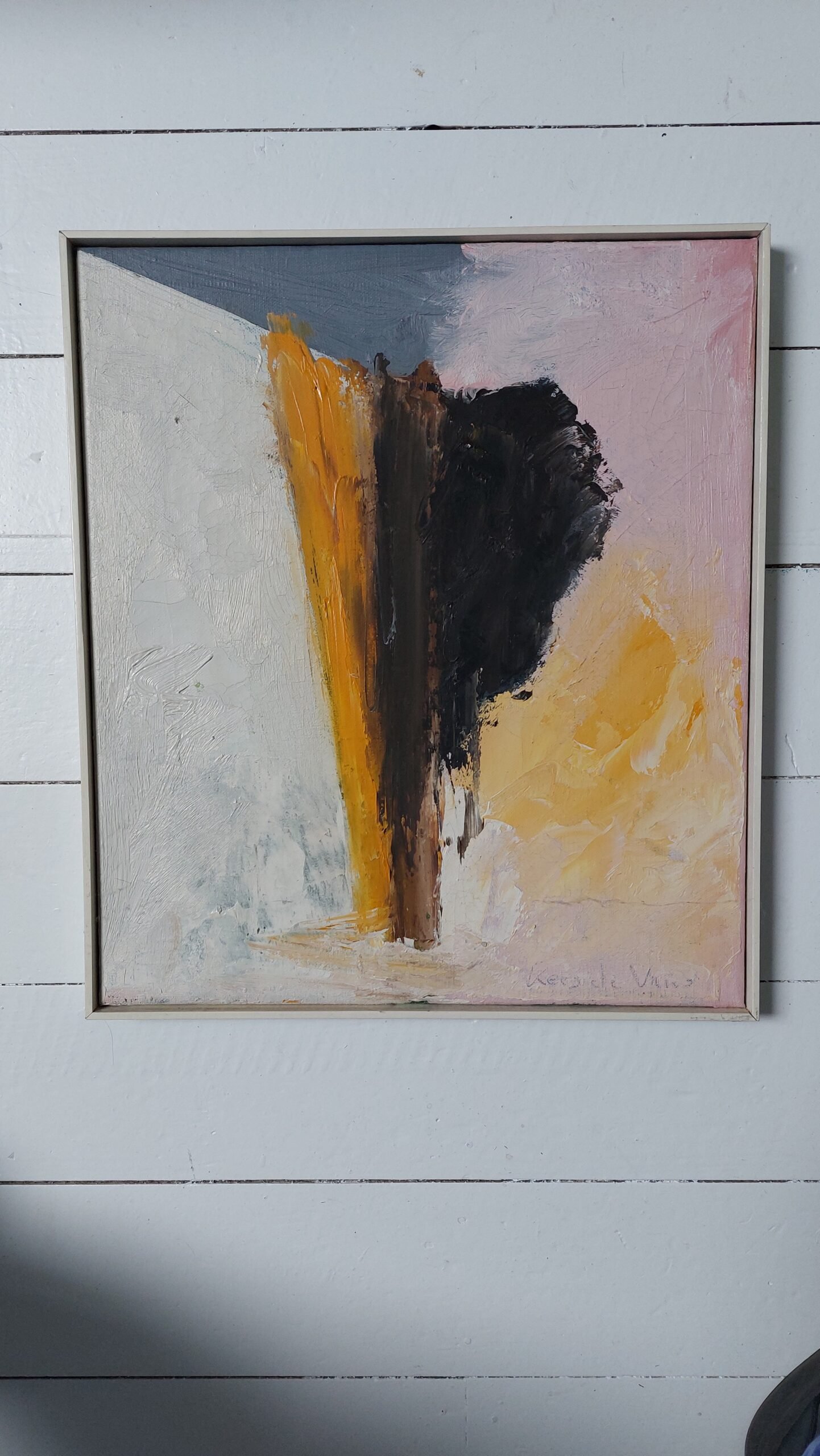 KEES DE VRIES SCHILDERIJ HANDGESIGNEERD B35XH40 INGEKADERD