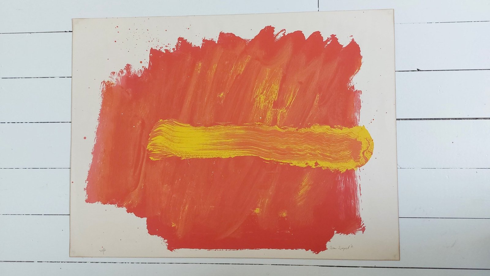 BRAM BOGART ORIGINELE KLEURENLITHO ORANJE-GEEL B73XH56