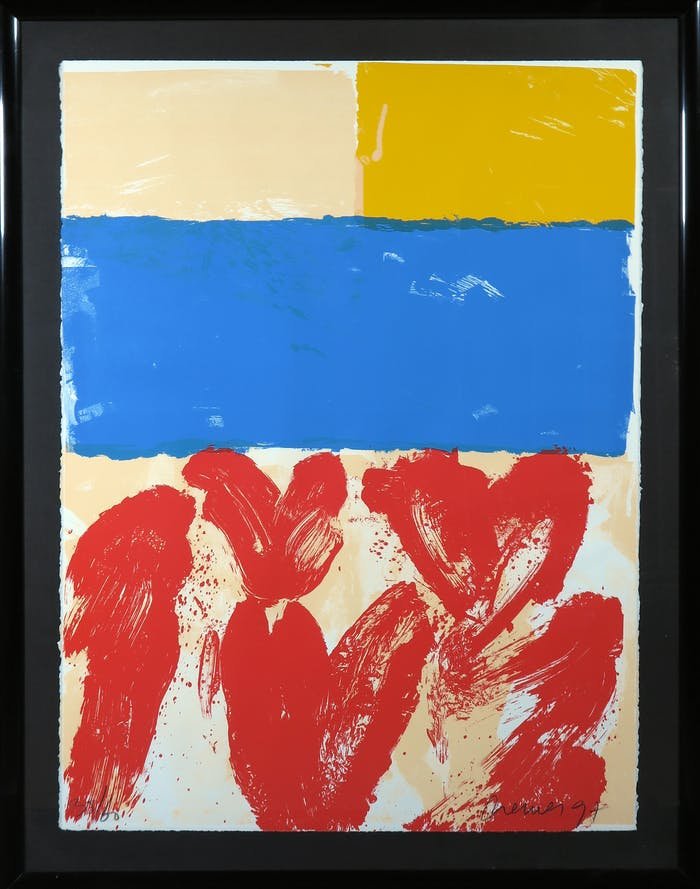 JAN CREMER TULPEN 35/60 HANDGESIGNEERD + KADER B70XH90